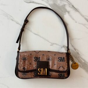 Steve Madden Bling Shoulder Purse With Brown and Black Details & Sequins Bag